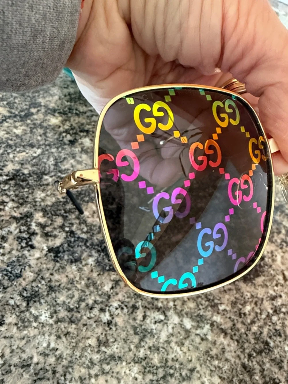 Gucci Multicolor GG Logo Square Sunglasses - Picture 14 of 14